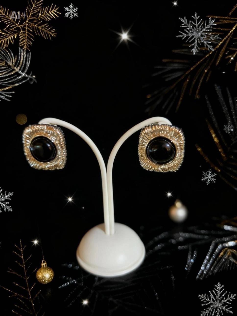 Oniks Taşlı Tasarım Küpe