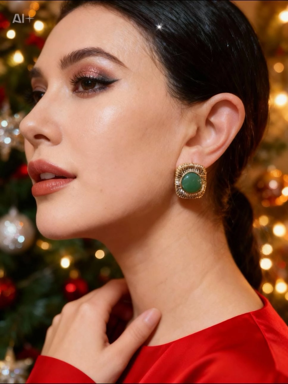 Yeşim Taşlı Tasarım Küpe