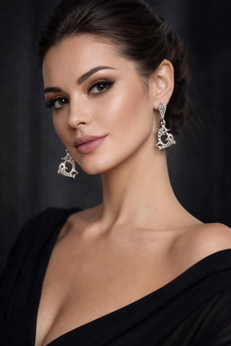 Markazit Taşlı Yunus Balığı Küpe