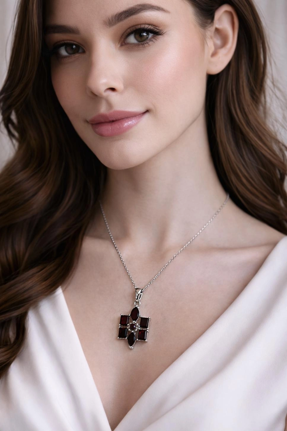 Granat Taşlı Kolye
