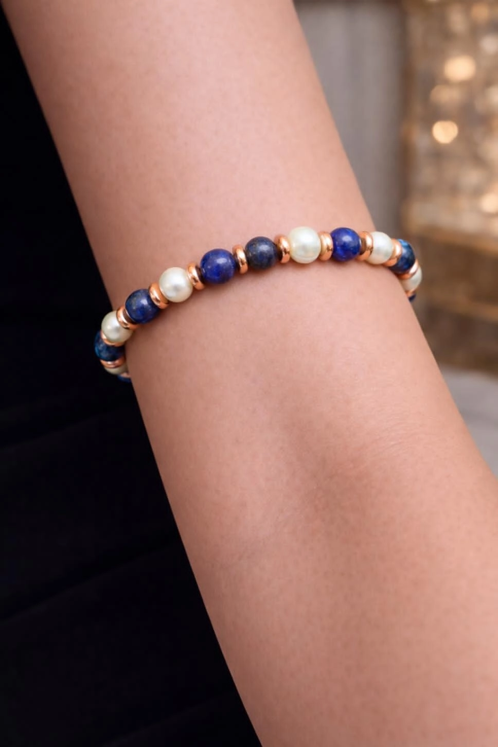 Lapis Taşlı Ve İnci Taşlı Bileklik