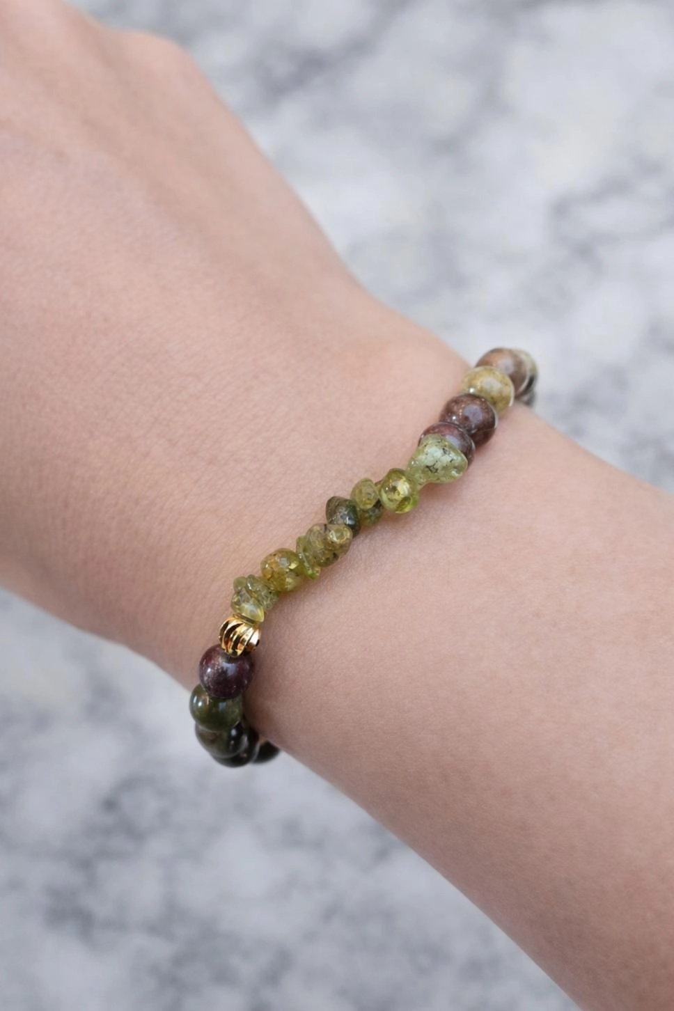 Turmalin Taşlı Ve Peridot Taşlı Bileklik