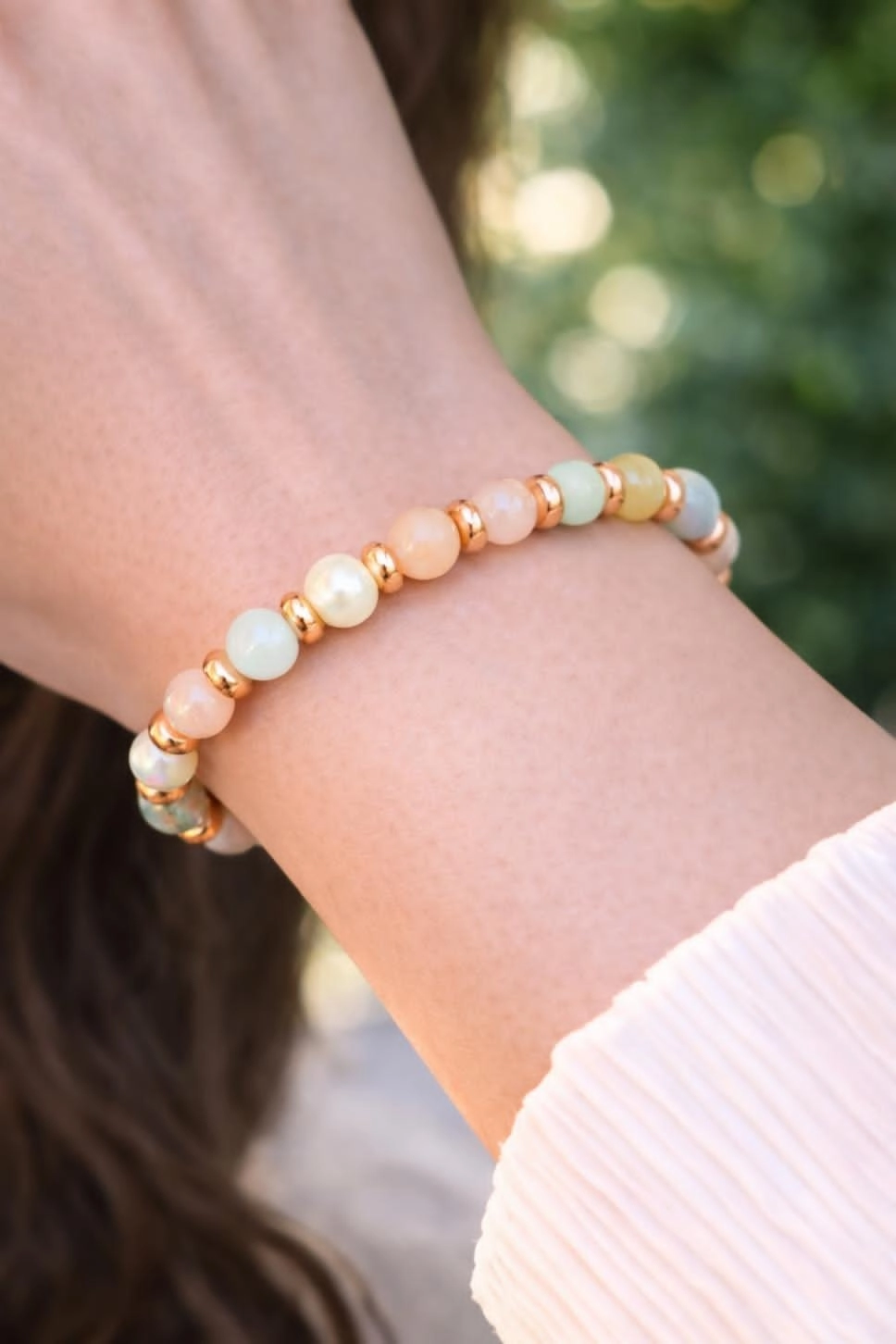 Akik Taşlı Ve İnci Taşlı Bileklik