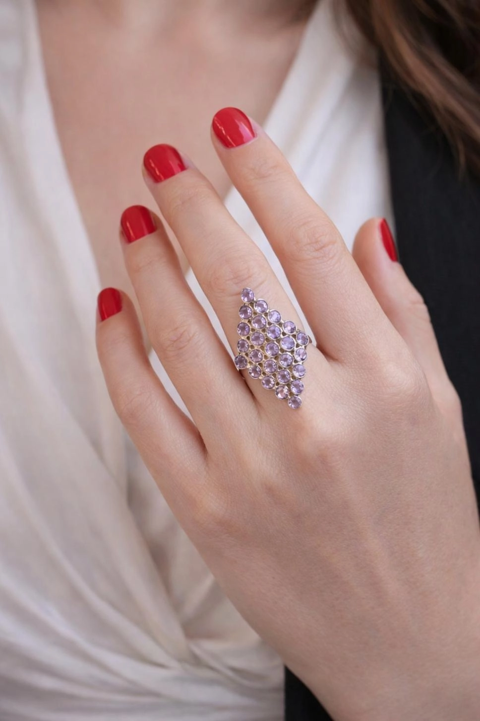 Amatist Taşlı Yüzük