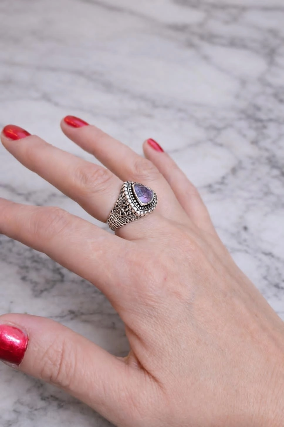Amatist Taşlı Yüzük