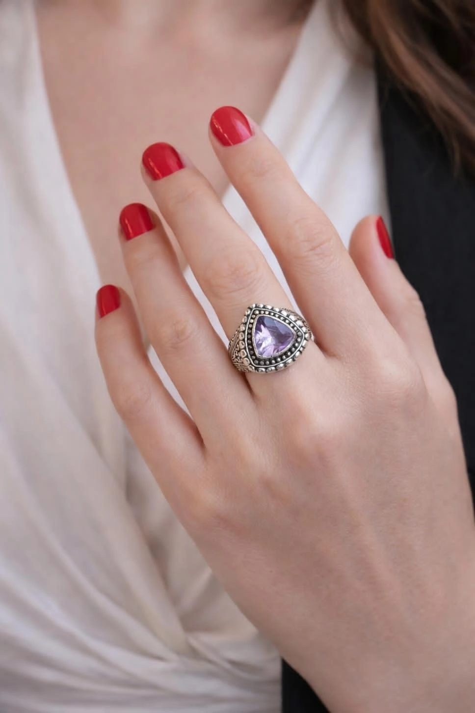 Amatist Taşlı Yüzük