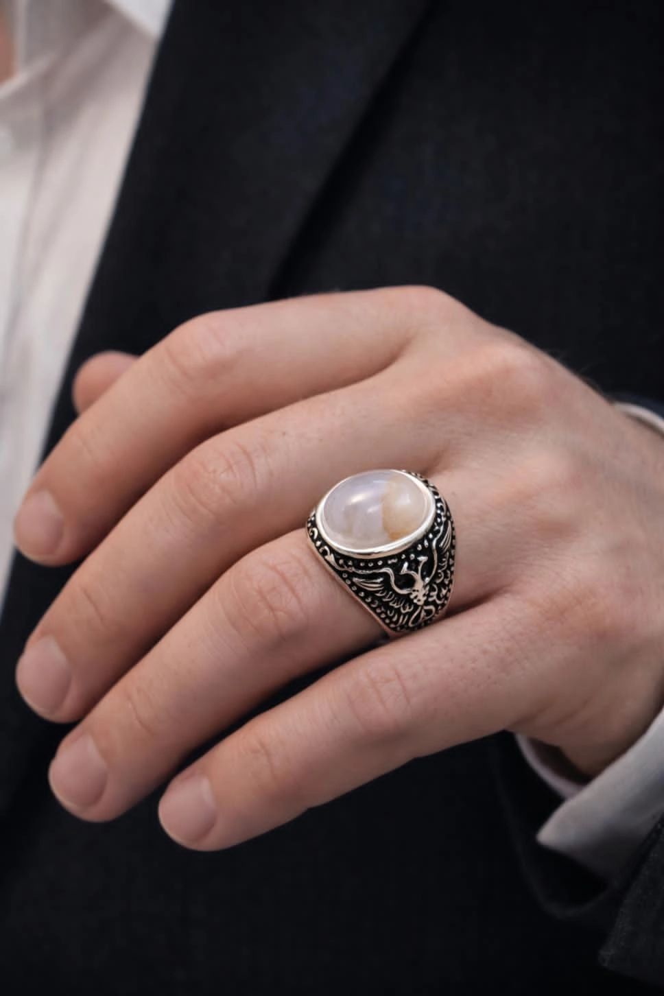 Akik Taşlı Yüzük