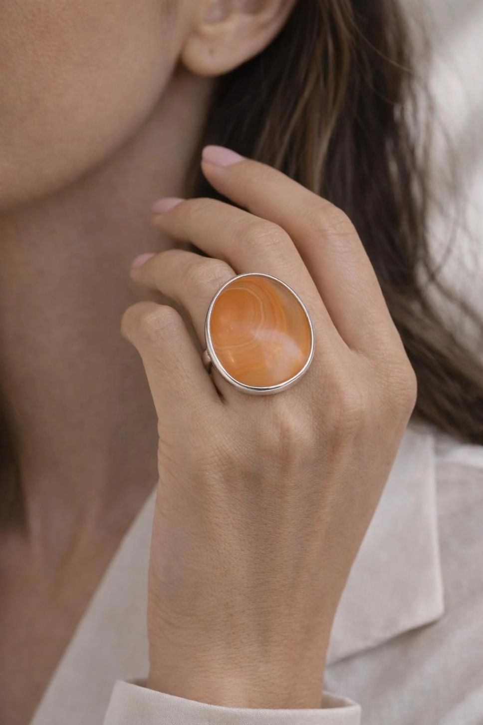 Akik Taşlı Yüzük