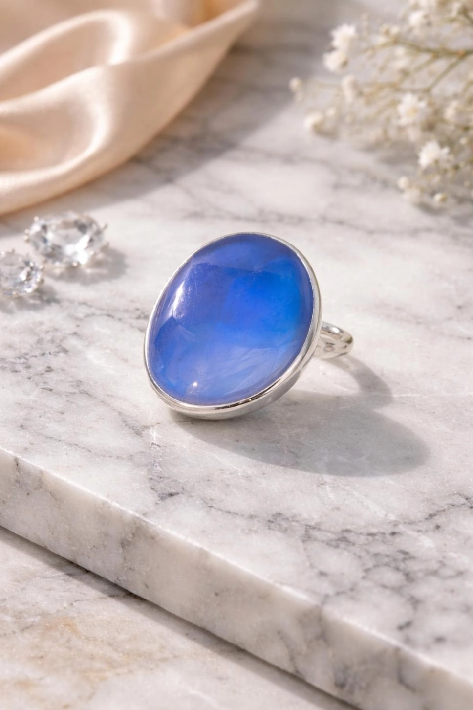 Mavi Akik Taşlı Yüzük