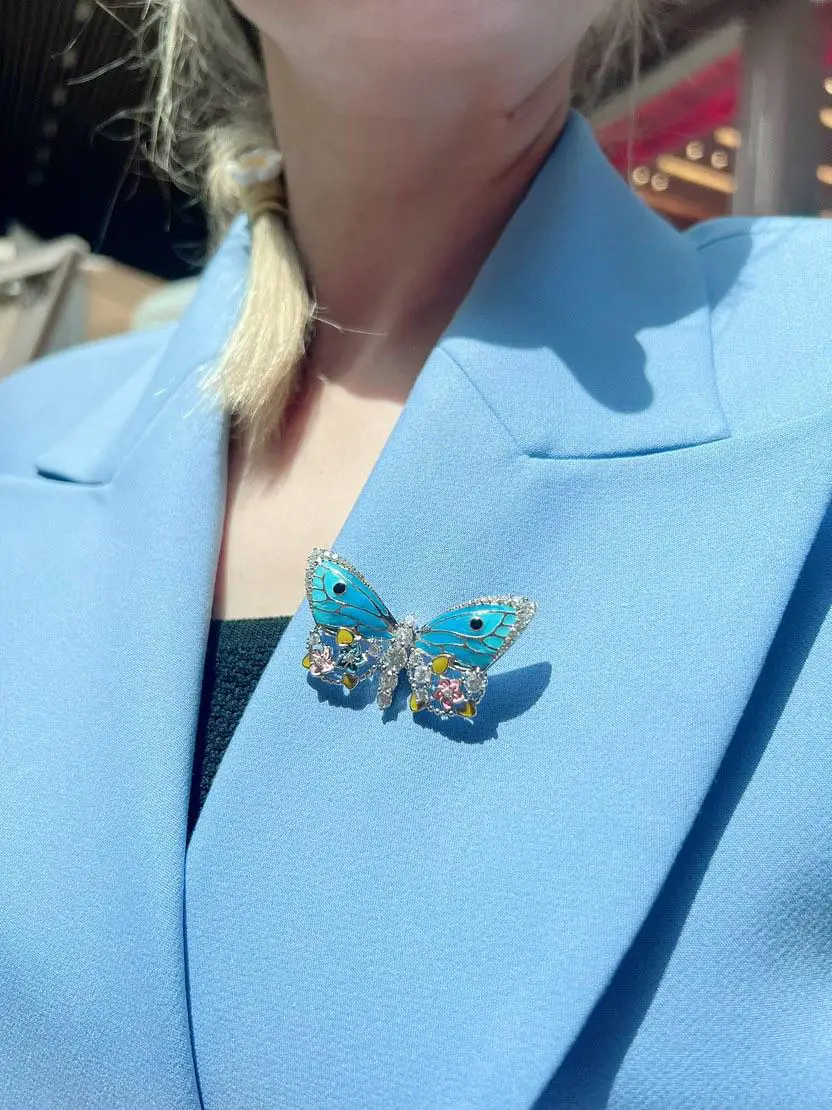 Mineli Kelebek Broş