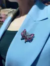 Yakut Taşlı Kelebekli Broş