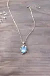 Mıstık Topaz Taşlı Kedi Kolye 
