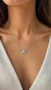 Taşlı Deniz Yıldızı Kolye 