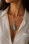 Sedef Taşlı ve Markazit Taşlı Kolye 