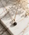 Siyah Zirkon Taşlı Kolye 