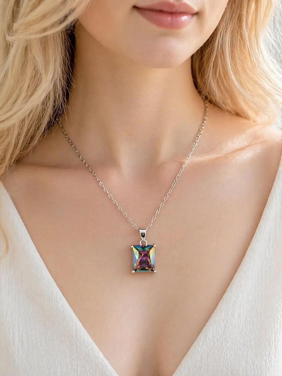 Mıstık Topaz Taşlı Kolye