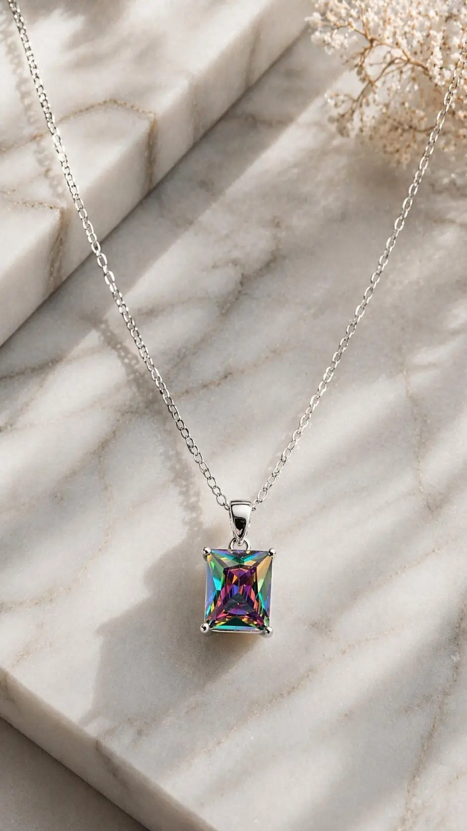 Mıstık Topaz Taşlı Kolye