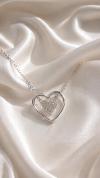 Taşlı Çift Kalp Kolye 