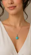 Turkuaz Taşlı Kolye 
