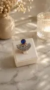Safir Taşlı Yelpaze Yüzük 