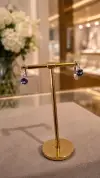 Mıstık Topaz Taşlı Küpe 