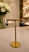 Mıstık Topaz Taşlı Kalp Küpe 