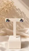 Renkli Taşlı Çiçek Küpe 