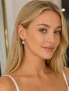 Taşlı Yonca Küpe 