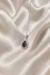 Mıstık Topaz Taşlı Damla Kolye 