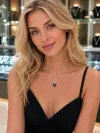 Mıstık Topaz Taşlı Kalp Kolye 