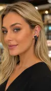 Mıstık Topaz Taşlı Yonca Küpe 