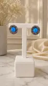 Opal Taşlı ve Zirkon Taşlı Küpe 