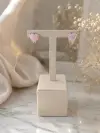 Mercan Taşlı Kalp Küpe 