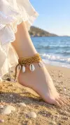Sallantılı Deniz Kabuğu Halhal 