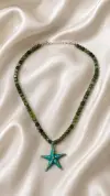 Murano Camlı Deniz Yıldızı Kolye ve Ceyt Taşlı Kolye 