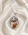 Oymalı Odalit Taşlı Kolye 