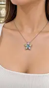 Renkli Zirkon Yıldız Kolye 