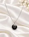 Siyah Zirkon Taşlı Kolye 