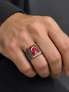 Ay Yıldız Erkek Yüzük 