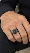 Siyah Zirkon Taşlı Erkek Yüzük 