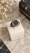 Siyah Zirkon Taşlı Erkek Yüzük 