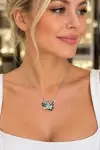 Taşlı Kuğu Kolye 