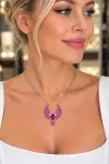 Taşlı Kuğu Kolye 